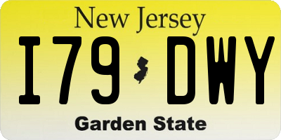 NJ license plate I79DWY