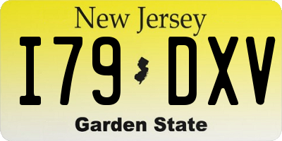 NJ license plate I79DXV