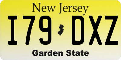 NJ license plate I79DXZ