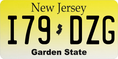 NJ license plate I79DZG