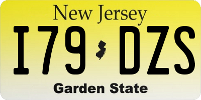 NJ license plate I79DZS
