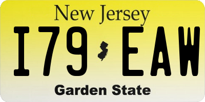 NJ license plate I79EAW