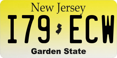NJ license plate I79ECW