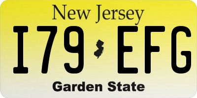 NJ license plate I79EFG