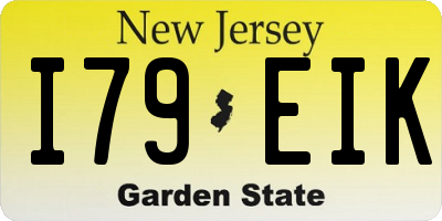NJ license plate I79EIK