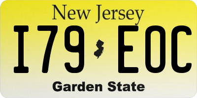 NJ license plate I79EOC