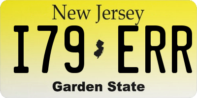 NJ license plate I79ERR