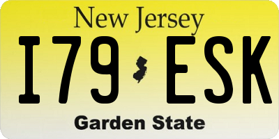 NJ license plate I79ESK