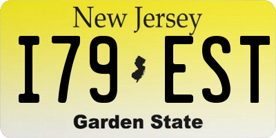 NJ license plate I79EST
