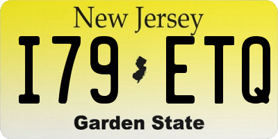 NJ license plate I79ETQ