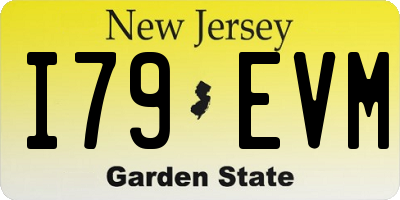 NJ license plate I79EVM