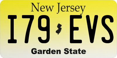 NJ license plate I79EVS