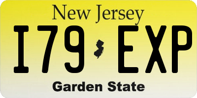 NJ license plate I79EXP