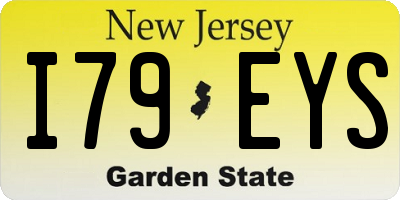 NJ license plate I79EYS