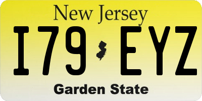 NJ license plate I79EYZ