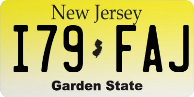 NJ license plate I79FAJ