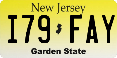 NJ license plate I79FAY