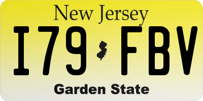 NJ license plate I79FBV