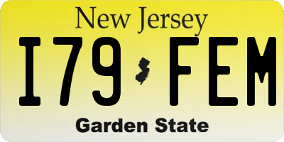 NJ license plate I79FEM
