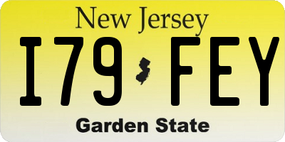 NJ license plate I79FEY
