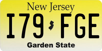 NJ license plate I79FGE