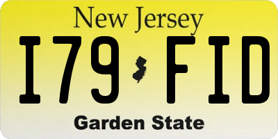 NJ license plate I79FID