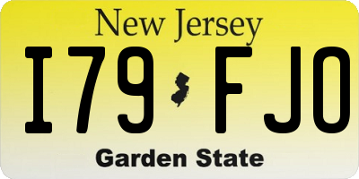 NJ license plate I79FJO