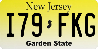 NJ license plate I79FKG