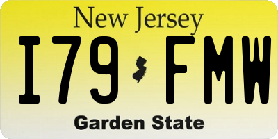 NJ license plate I79FMW