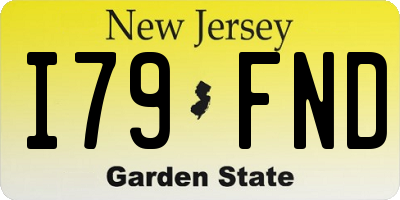 NJ license plate I79FND