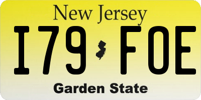 NJ license plate I79FOE