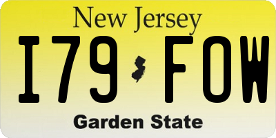 NJ license plate I79FOW