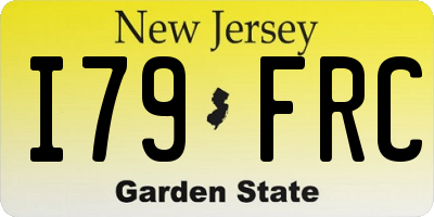 NJ license plate I79FRC