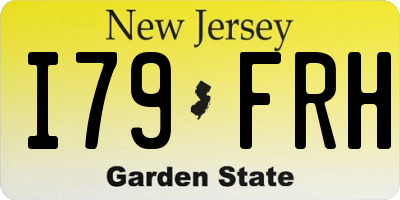 NJ license plate I79FRH