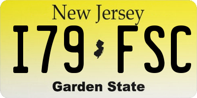 NJ license plate I79FSC