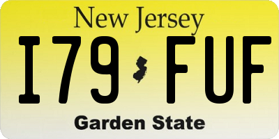 NJ license plate I79FUF