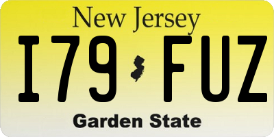 NJ license plate I79FUZ