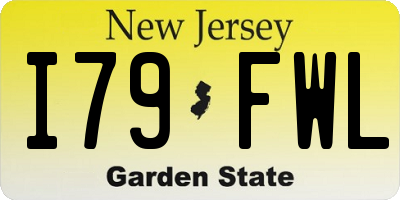 NJ license plate I79FWL