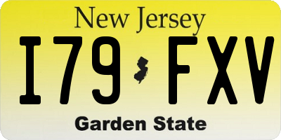 NJ license plate I79FXV
