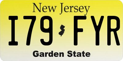 NJ license plate I79FYR