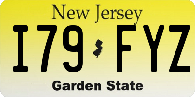 NJ license plate I79FYZ