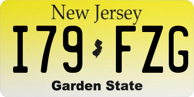 NJ license plate I79FZG