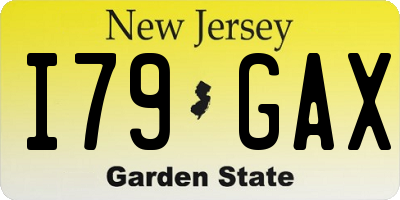 NJ license plate I79GAX