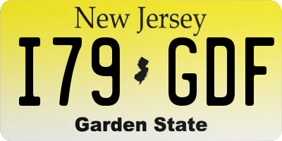 NJ license plate I79GDF