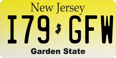 NJ license plate I79GFW