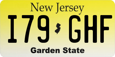 NJ license plate I79GHF