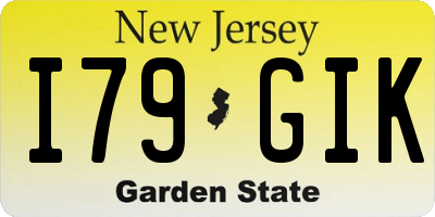 NJ license plate I79GIK