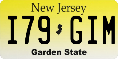NJ license plate I79GIM
