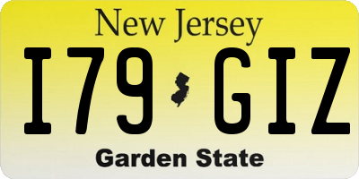 NJ license plate I79GIZ