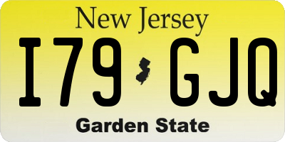 NJ license plate I79GJQ